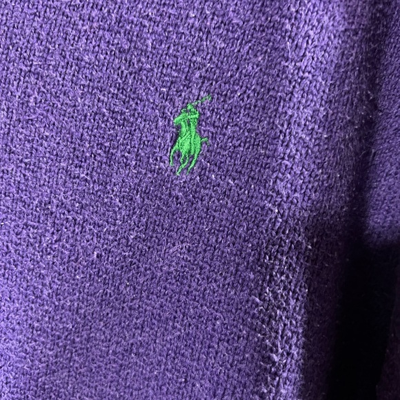Polo Ralph Lauren Purple XL Turtleneck Sweater With Three Buttons - Picture 4 of 13